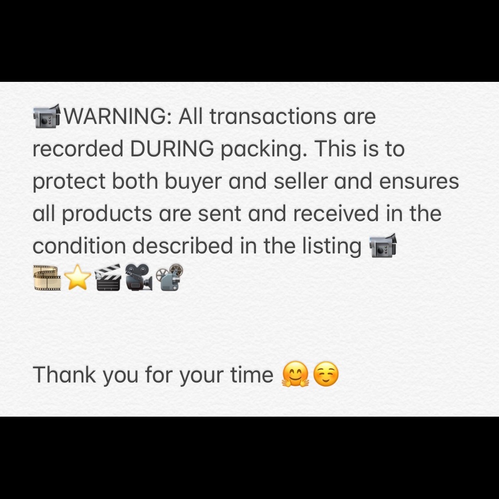 ⭐️⭐️WARNING: Packing of every item is recorded!⭐️